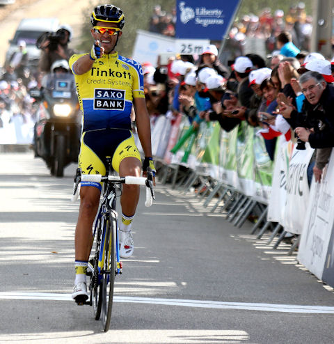 Contador fires off after winning on the Alto do Malh�o