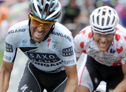 Contador and Gilbert in TDF 2011