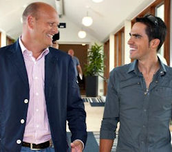 Riis and Contador at Herning, 2010